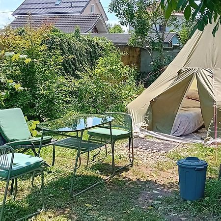Camping Under The Walnut In Your Own Tent On A Shared Lot And Shared Bathroom Lublaň Exteriér fotografie